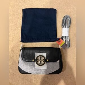 New with tags Tory Burch Black Leather Crossbody Bag